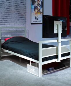 X-Rocker Basecamp - Cama para Juegos de TV con Soporte Giratorio para TV, Almacenamiento y gestión de Cables, Base de Cama Individual de 3 pies, Marco de Metal, Ideal para Dormitorio de niños,