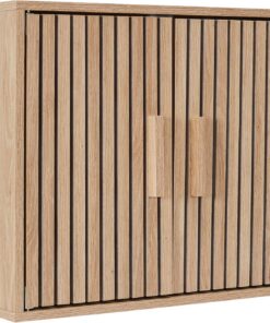 HOME DECO FACTORY - HD0221 Armario de Pared Klaus - Colección Natural Crush - Diseñado para Baño - Mueble Práctico - Dimensiones 60 x 50 x 20 cm - Color Marrón