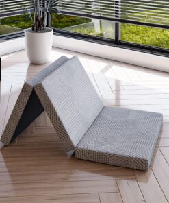EGO HOME Colchón Plegable de 75 x 195 cm, Altura 10 cm, Dureza H3, 3 Piezas, Espuma de Gel Viscoelástica, para Invitados y Viajes