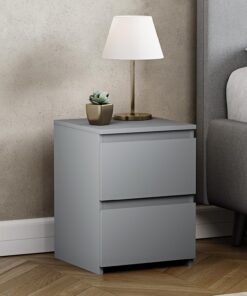 Vida Designs Denver - Mesita de Noche con 2 cajones (Gris)