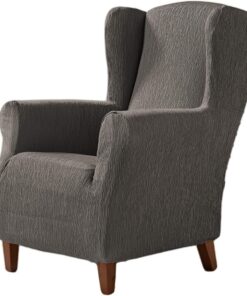 Estoralis Beta | Funda Sillon de Diseño Moderno | Tejido Elástico Tabaco | para Sillon Orejero (de 70 a 110 cm.) | Máxima Adaptabilidad a Todo Tipo de sofás
