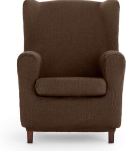 Eysa Poseidon Funda de sillón orejero elástica 70-90cm de Respaldo, marrón