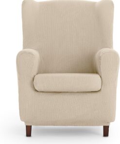 Eysa Poseidon Funda de sillón orejero elástica 70-90cm de Respaldo, Crudo