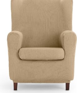 ECOMMERC3 | Funda Sillón Orejero Universal y Versátil – Funda Sillón Color Beige Protector Fácil de Colocar para Respaldo, Asiento y Brazos