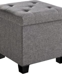 Sweetcrispy Taburete con Espacio de Almacenamiento, pequeño Banco Plegable, 38 x 38 x 38 cm, Caja de Almacenamiento con Tapa como Taburete y reposapiés, soporta hasta 300 kg, para salón, Dormitorio