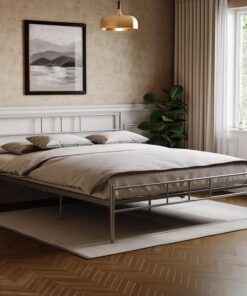 Home Discount - Bastidor para Cama tamaño King, Hecho en Metal y Color Plateado.
