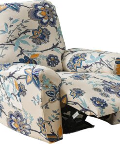 EBETA Fundas para sillones de 4 Piezas Funda elástica para sillones de Relax, Capuchas para sillón, Elástico Funda para sillón reclinable (Amapola)