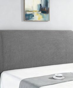 Funda para Cabecero de Cama Elástico Fundas Cabecero Cama Forma de Grano de Maíz Protector de Funda Antipolvo para Cabeceros Gris Oscuro 150cm