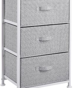 Amazon Basics Unidad de almacenamiento, de tela, con 3 cajones, para armario, blanco